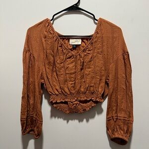 Brown Textured Women's Top